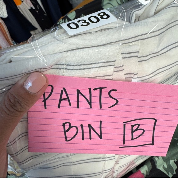 Club Monaco White Pin Striped Linen Blend Wide Leg Pants Size 4 Summer Casual - Picture 15 of 15